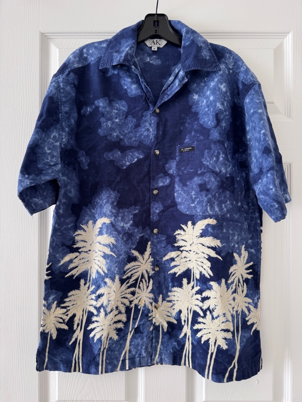 Blue and White Palm Tree Shirt
